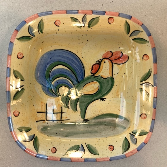 Bella ceramica Other - BELLA CERAMICA SQUARE PLATE ROOSTER PATTERN. VINTAGE